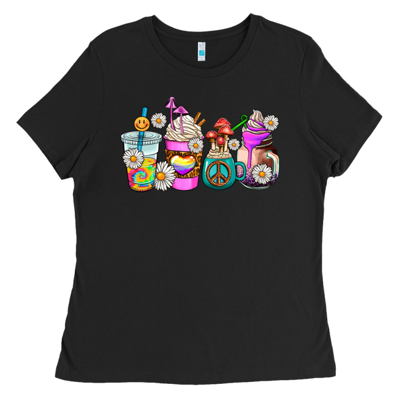 Hippie Coffee Cups Ladies Tee by AdoDesignShop | Teevron
