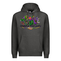 Charcoal Heather cdl mardi gras Premium Hoodie - CowGirlArtShop