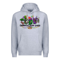 Heather Grey cdl mardi gras Premium Hoodie - CowGirlArtShop