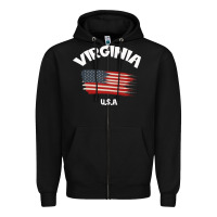 Black VIRGINIA U.S.A Zipper Hoodie - Bettercallsaul