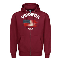 Burgundy VIRGINIA U.S.A Zipper Hoodie - Bettercallsaul