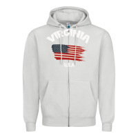 Dove Grey VIRGINIA U.S.A Zipper Hoodie - Bettercallsaul