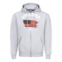 Heather Grey VIRGINIA U.S.A Zipper Hoodie - Bettercallsaul