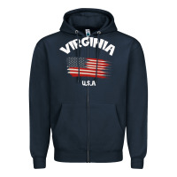 Navy VIRGINIA U.S.A Zipper Hoodie - Bettercallsaul