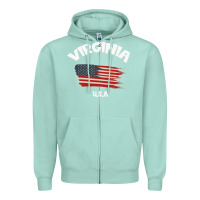 Seafoam VIRGINIA U.S.A Zipper Hoodie - Bettercallsaul