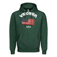 Sports Green VIRGINIA U.S.A Zipper Hoodie - Bettercallsaul