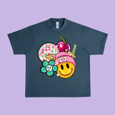 Smiley Face And School Elementary Urban Heavy Tee Designed By Maliassmallbusiness