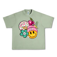 Oil Green smiley face and school elementary Urban Heavy Tee - MaliasSmallBusiness