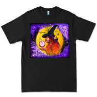 Black witch with crystal ball tumbler Premium Tee - BundleAndBundleShop
