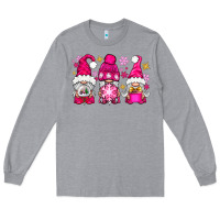 Heather Grey Pink Christmas winter gnomes Long Sleeve Tee - NancyCooperArtShop