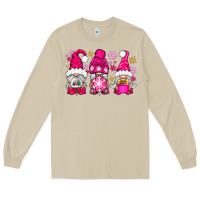 Mushroom Pink Christmas winter gnomes Long Sleeve Tee - NancyCooperArtShop