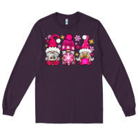 Plum Pink Christmas winter gnomes Long Sleeve Tee - NancyCooperArtShop