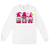 White Pink Christmas winter gnomes Long Sleeve Tee - NancyCooperArtShop
