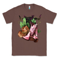 Chestnut cowgirl boots hat horns cactus Classic Tee - NancyCooperArtShop