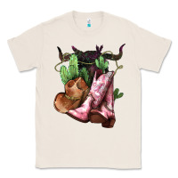 Natural cowgirl boots hat horns cactus Classic Tee - NancyCooperArtShop