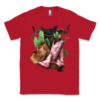 Red cowgirl boots hat horns cactus Classic Tee - NancyCooperArtShop