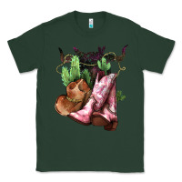 Sports Green cowgirl boots hat horns cactus Classic Tee - NancyCooperArtShop