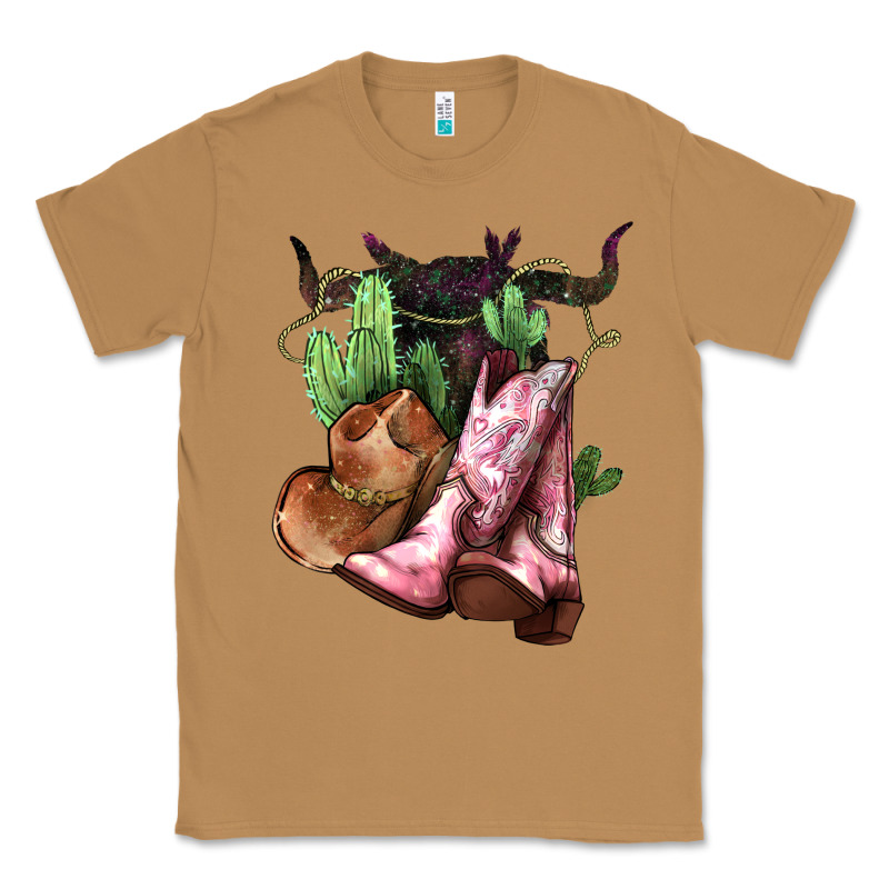 Cowgirl Boots Hat Horns Cactus Classic Tee by NancyCooperArtShop | Teevron
