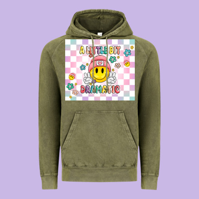A Little Bit Dramatic Retro Vintage Hoodie Designed By Maliassmallbusiness