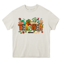Cream fall teacher Heavy Core Tee - AdoDesignShop
