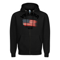 Black VIRGINIA U.S.A Zipper Hoodie - Bettercallsaul