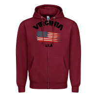 Burgundy VIRGINIA U.S.A Zipper Hoodie - Bettercallsaul