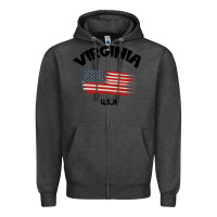 Charcoal Heather VIRGINIA U.S.A Zipper Hoodie - Bettercallsaul