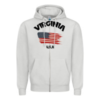 Dove Grey VIRGINIA U.S.A Zipper Hoodie - Bettercallsaul
