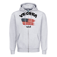 Heather Grey VIRGINIA U.S.A Zipper Hoodie - Bettercallsaul