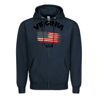 Navy VIRGINIA U.S.A Zipper Hoodie - Bettercallsaul