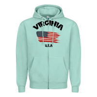 Seafoam VIRGINIA U.S.A Zipper Hoodie - Bettercallsaul
