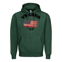 Sports Green VIRGINIA U.S.A Zipper Hoodie - Bettercallsaul