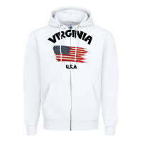 White VIRGINIA U.S.A Zipper Hoodie - Bettercallsaul
