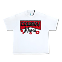White cowboy kisses Urban Heavy Tee - MaliasSmallBusiness