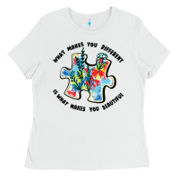 White what makes you different is what makes you beautif Ladies Tee - JahusDesignShop
