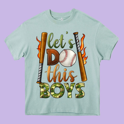 Let's Do This Boys Baseball Heavy Core Tee Designed By Bundleandbundleshop