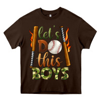 Chocolate Brown let's do this boys baseball Heavy Core Tee - BundleAndBundleShop