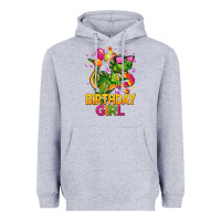 Heather Grey 2rd birthday girl t rex pink Heavyweight Hoodie - CowGirlArtShop