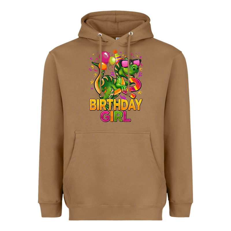 2rd Birthday Girl T Rex Pink Heavyweight Hoodie by CowGirlArtShop | Teevron