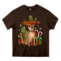 Chocolate Brown Chihuahua Christmas Heavy Core Tee - JahusDesignShop