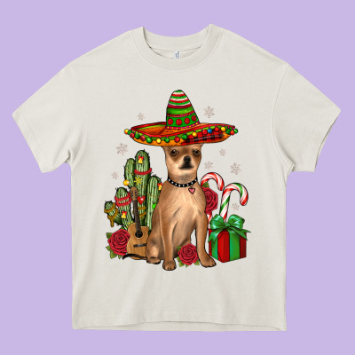 Chihuahua Christmas Heavy Core Tee Designed By Jahusdesignshop