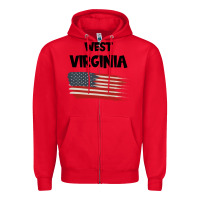 Red WEST VIRGINIA Zipper Hoodie - Bettercallsaul