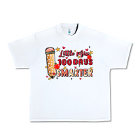 White little miss 100 days smarter Urban Heavy Tee - MaliasSmallBusiness