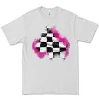 Dove Grey race flag glitter patch Premium Tee - AdoDesignShop