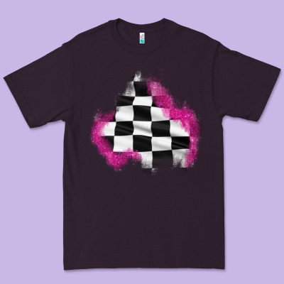 Race Flag Glitter Patch Premium Tee Designed By Adodesignshop