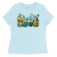 Baby Blue gemstone coffee cups Ladies Tee - AdoDesignShop