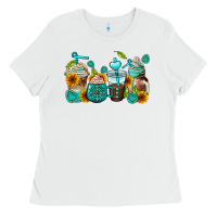 White gemstone coffee cups Ladies Tee - AdoDesignShop