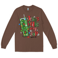 Chestnut jesus fills my cup psalm 25 5 Long Sleeve Tee - MaliasSmallBusiness