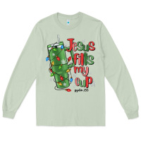 Matcha jesus fills my cup psalm 25 5 Long Sleeve Tee - MaliasSmallBusiness