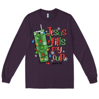 Plum jesus fills my cup psalm 25 5 Long Sleeve Tee - MaliasSmallBusiness